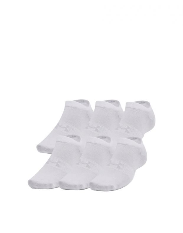 UNDER ARMOUR 6-Packs Essential No Show Socks White - 1370542-100 - 1