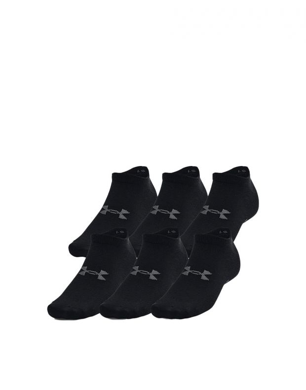 UNDER ARMOUR 6-Packs Essential No Show Socks Black - 1370542-001 - 1