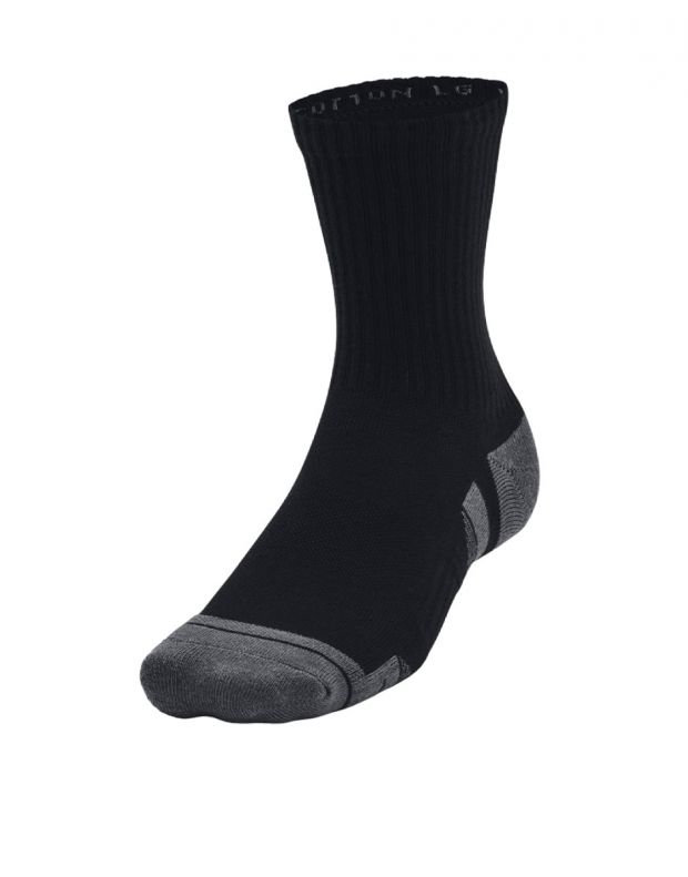 UNDER ARMOUR 3-Packs Performance Cotton Mid Socks Black - 1379530-001 - 2