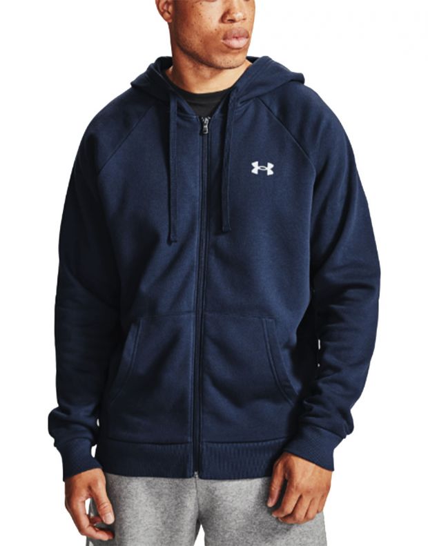 UNDER ARMOUR Rival Cotton Full Zip Hoodie Blue - 1357106-410 - 1