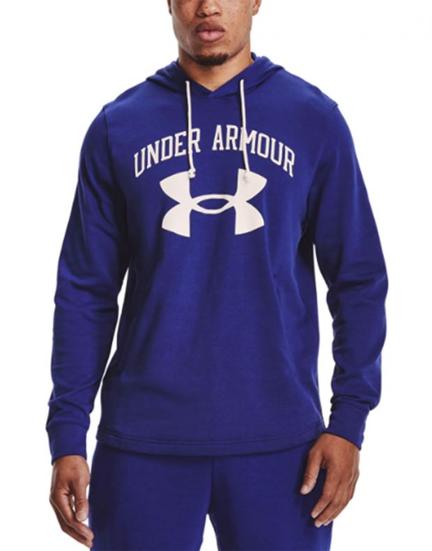 UNDER ARMOUR Rival Terry Big Logo Hoodie Blue - 1361559-415 - 1