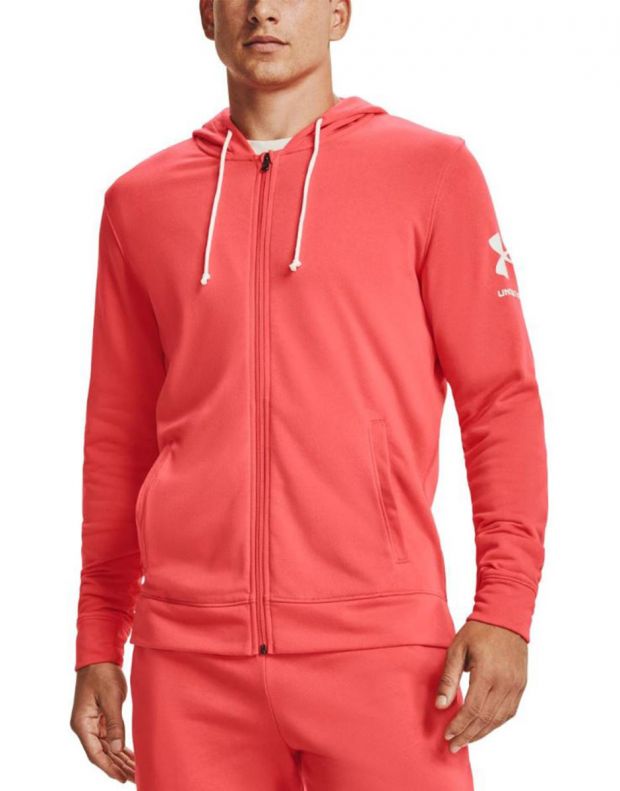 UNDER ARMOUR Rival Terry Full Zip Hoodie Red - 1361606-690 - 1
