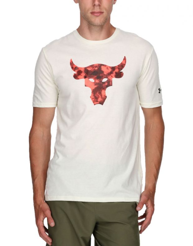 UNDER ARMOUR x Project Rock Brahma Bull Tee White/Red - 1361733-130 - 1