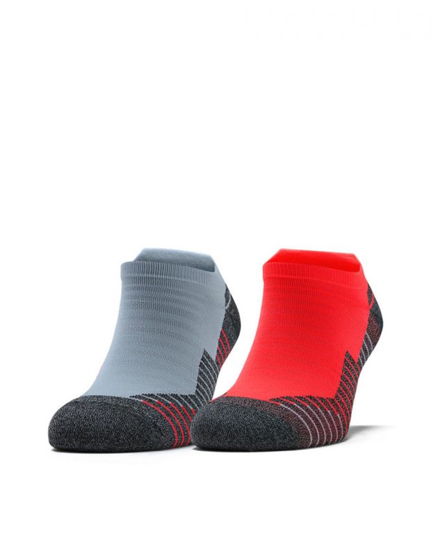 UNDER ARMOUR 3-pack Run No Show Socks Red - 1329363-632 - 1