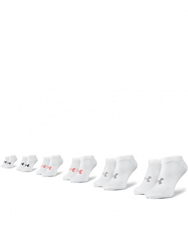UNDER ARMOUR 6-pack Essential No Show Socks White - 1332981-100 - 2