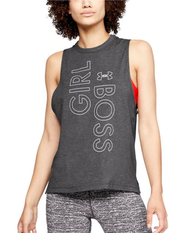 UNDER ARMOUR Graphic Girl Boss Muscle Tank Grey - 1329544-019 - 1