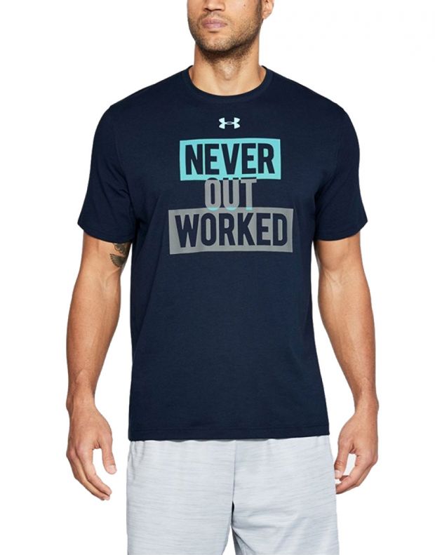 UNDER ARMOUR Never Out Worked Tee Navy - 1310964-408 - 1