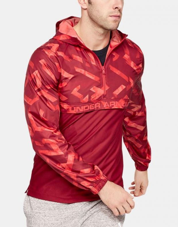 UNDER ARMOUR Sportstyle Woven 1/2 Zip Jacket Red - 1329296-633 - 3