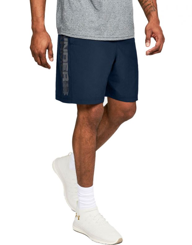 UNDER ARMOUR Woven Graphic Wordmark Shorts Navy - 1320203-408 - 1