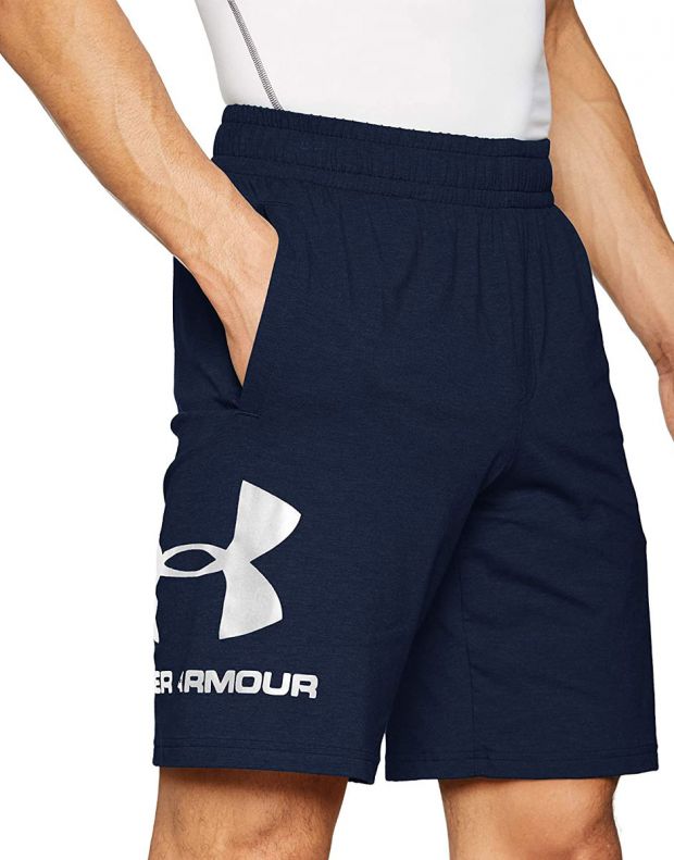 UNDER ARMOUR Sportstyle Cotton Graphic Shorts Navy - 1329300-408 - 3