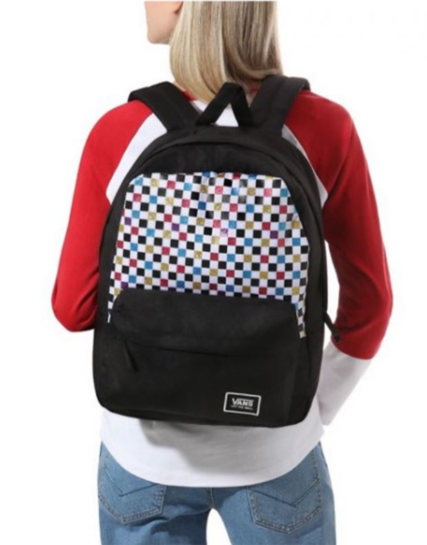 VANS Glitter Check Realm Backpack Black/Multi - VN0A48HGUX9 - 4