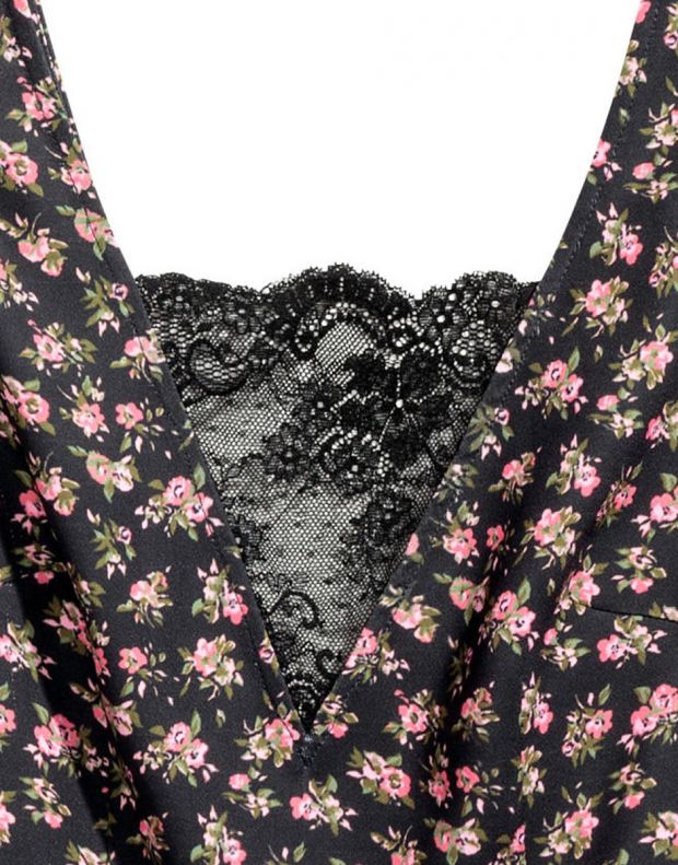 H&M V-Neck Flower Dress - 8514/black - 3