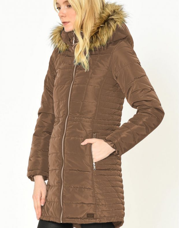 VERO MODA Quilted Long Parka Brown - 81917/brown - 2