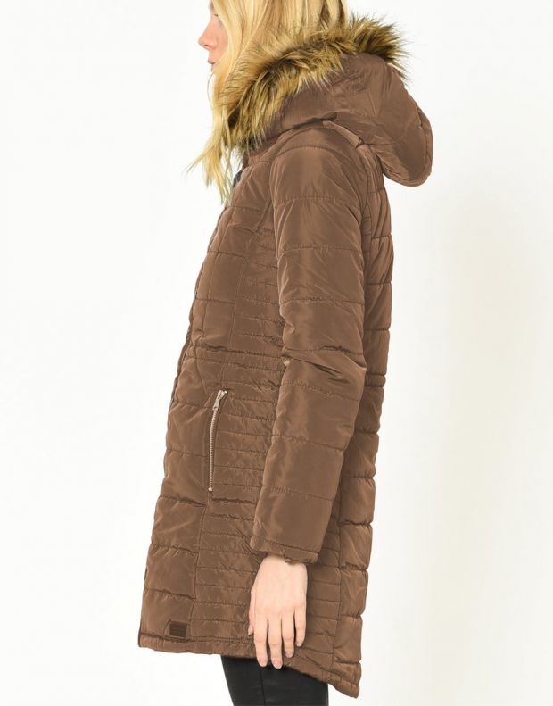 VERO MODA Quilted Long Parka Brown - 81917/brown - 4
