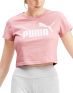 PUMA Amplified Logo Fitted Tee Bridal Rose - 580467-14 - 1t