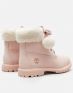 TIMBERLAND Authentic Shearling Collar 6 Inch Waterproof Boot Pink - A2322 - 3t