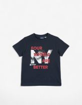 CHICCO Boys Four Wheels Are Better Tee Dark Blue