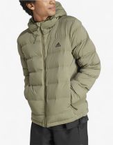 ADIDAS Sportswear Helionic Stretch Hooded Down Jacket Green