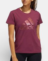 ADIDAS Sportswear Holiday Graphic Short Sleeve Tee Burgundy