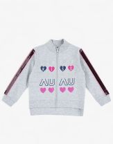 CHICCO Girls Full-Zip Track Top Light Grey/Pink