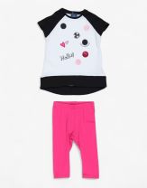 CHICCO Girls Leggings And Tee Set White/Pink