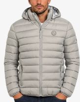 GEOGRAPHICAL NORWAY Amiglobe Puffer Hoodie Jacket Grey