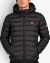 GEOGRAPHICAL NORWAY Amigo Puffer Hoodie Jacket Black