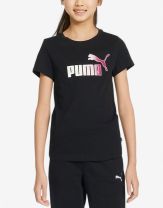 PUMA Essentials Bleach Logo Tee Black