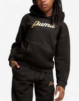 PUMA Essentials+ Script Metallic Hoodie Black