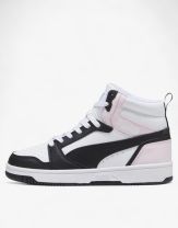 PUMA Rebound V6 Mid Shoes White/Black/Pink