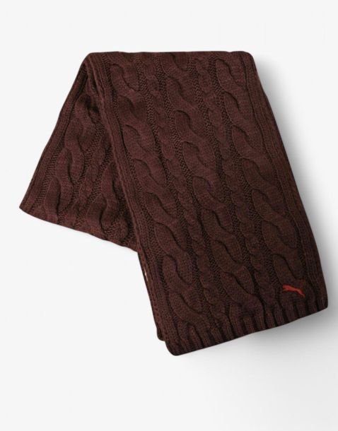 PUMA Dave Cable Knit Scarf Bordo