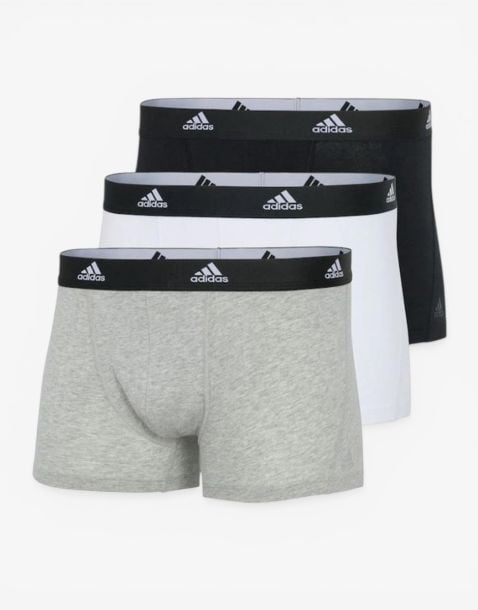 ADIDAS 3-Packs Active Flex Cotton Trunk Boxer Black/Beige/White