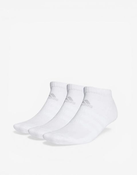ADIDAS 3 Packs Cushioned Low-Cut Socks White
