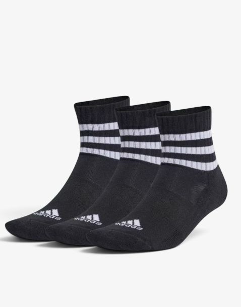 ADIDAS 3 Packs Cushioned Sportswear 3-Stripes Black
