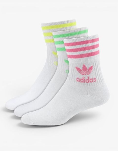 Adidas 3 Packs Originals Mid Cut Crew Socks White