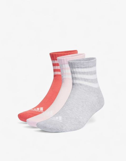 ADIDAS 3-Packs Sportswear 3-Stripes Cushioned Low-Cut Socks Multicolor