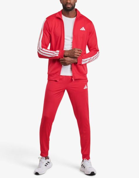 ADIDAS Basic 3-stripes Trefoil Track Suit Red/White