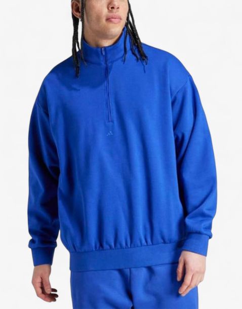 ADIDAS Basketball Half-Zip Sweatshirt Blue
