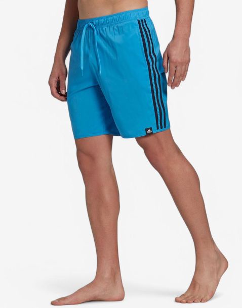 ADIDAS Classic-Length 3-Stripes Swim Shorts Blue