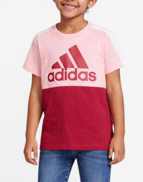 ADIDAS Colorblock Logo Tee Pink