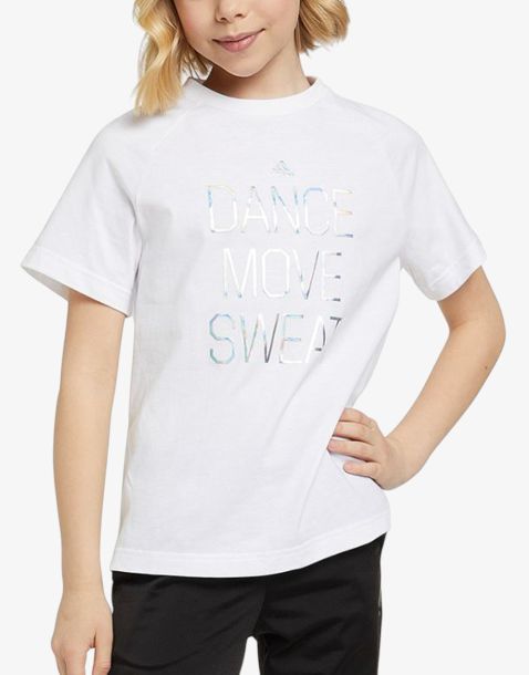 ADIDAS Dance Metallic-Print Tee White