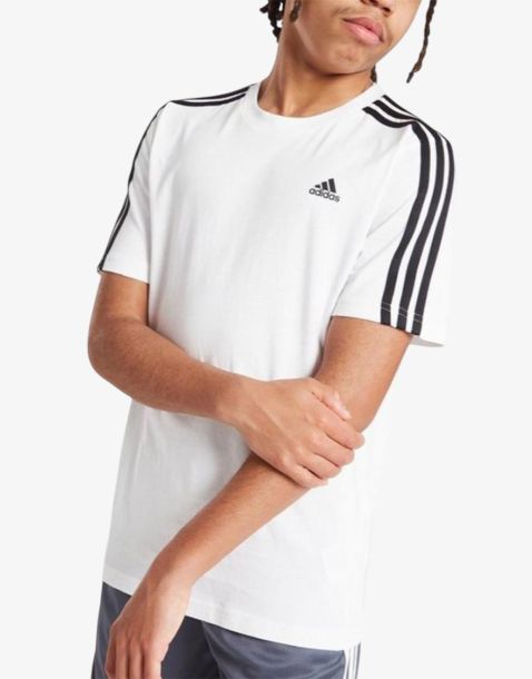 ADIDAS Essentials 3-Stripes Cotton Tee White
