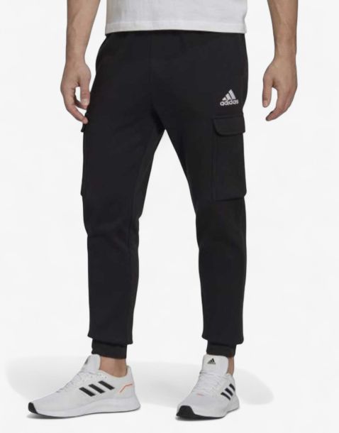 ADIDAS Essentials Fleece Regular Tapered Cargo Pants Black