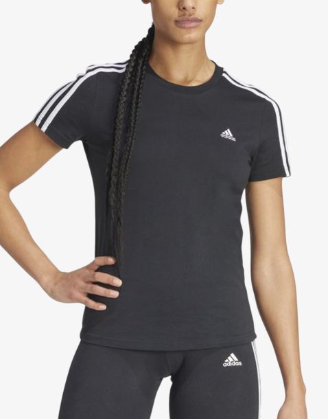 ADIDAS Essentials Slim 3-Stripes Tee Black
