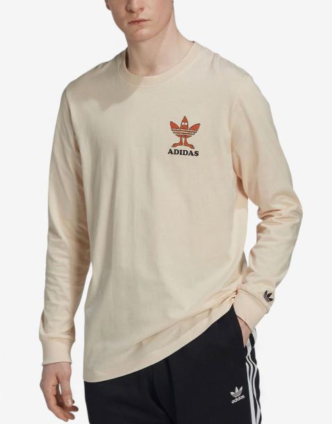 ADIDAS Graphic Fun Long Sleeve Tee Beige