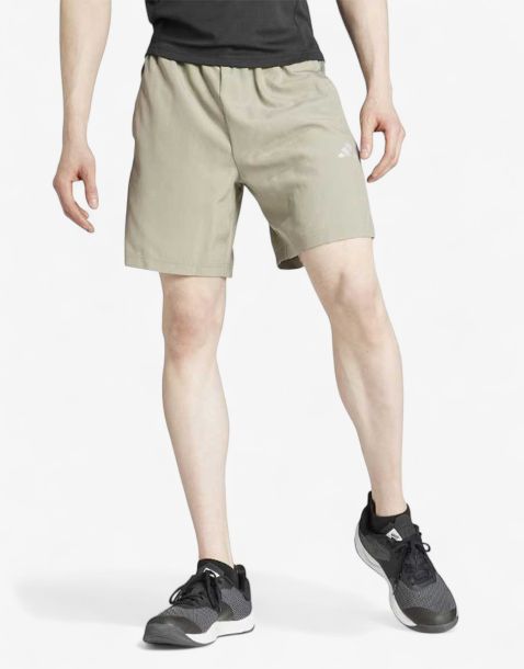ADIDAS Gym Training Shorts Silver Pebble