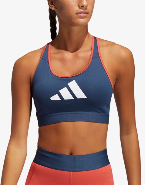 ADIDAS Medium Support Don't Rest 3 Bar Bra Navy