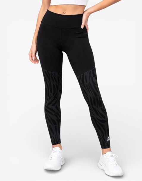 ADIDAS Optime Aeroready Training Stretch Graphic Leggings Black
