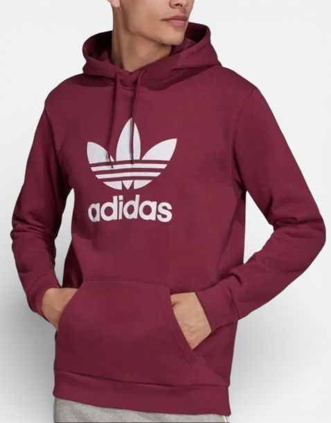 ADIDAS Originals Adicolor Classics Trefoil Hoodie Burgundy