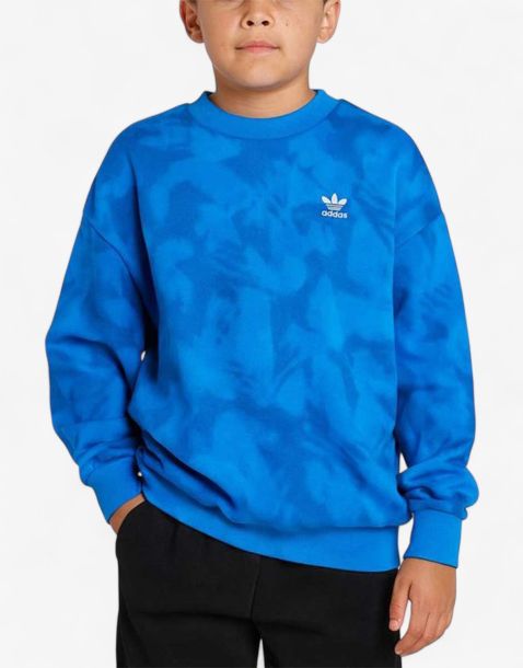 ADIDAS Originals All Over Print Crewneck Sweatshirt Blue